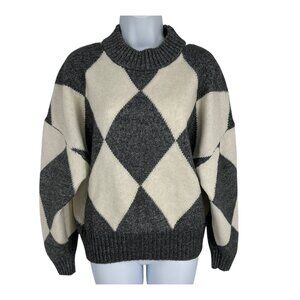 Pringle Of Scotland X H&M Long Sleeve Crew Neck Argyle Knit Sweater Size S